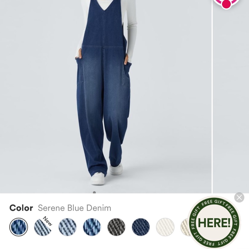 HALARA Blue Denim Overalls Relaxed Fit